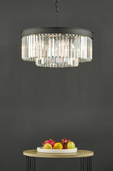 Celeus 6 Light Chandelier Anthracite & Crystal dar Lighting
